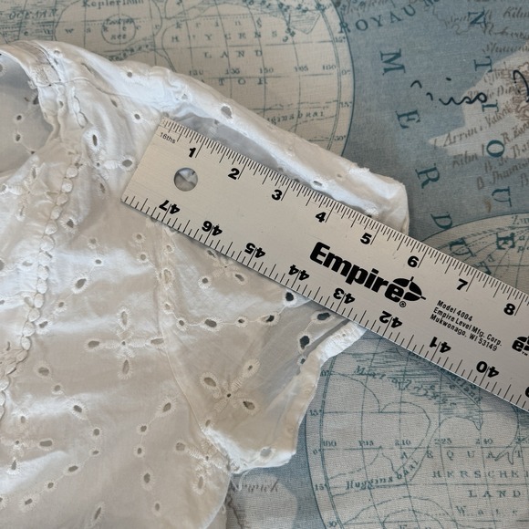 Knox Rose White Eyelet Tiered Mini Dress Women Short Sleeves Lined M Cottagecore - Picture 8 of 16